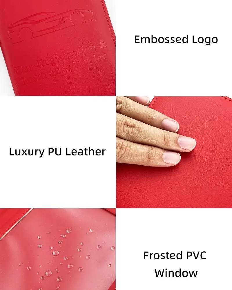 Leather Car Registration And Insurance Holder 17