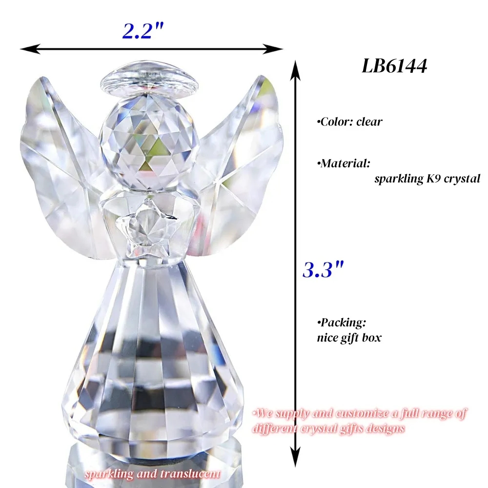 Crystal Angel Figurines Gifts for Christmas Hanging Decor 5