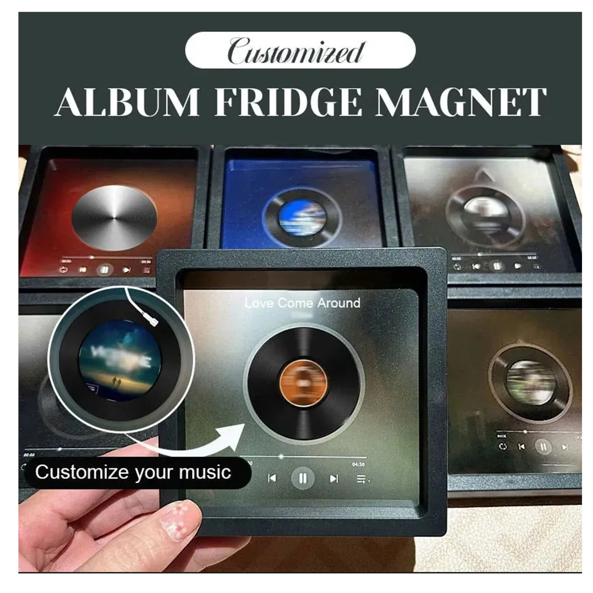 DIY Music Photo Frame Magnet With USB Recharge Loop Play 3