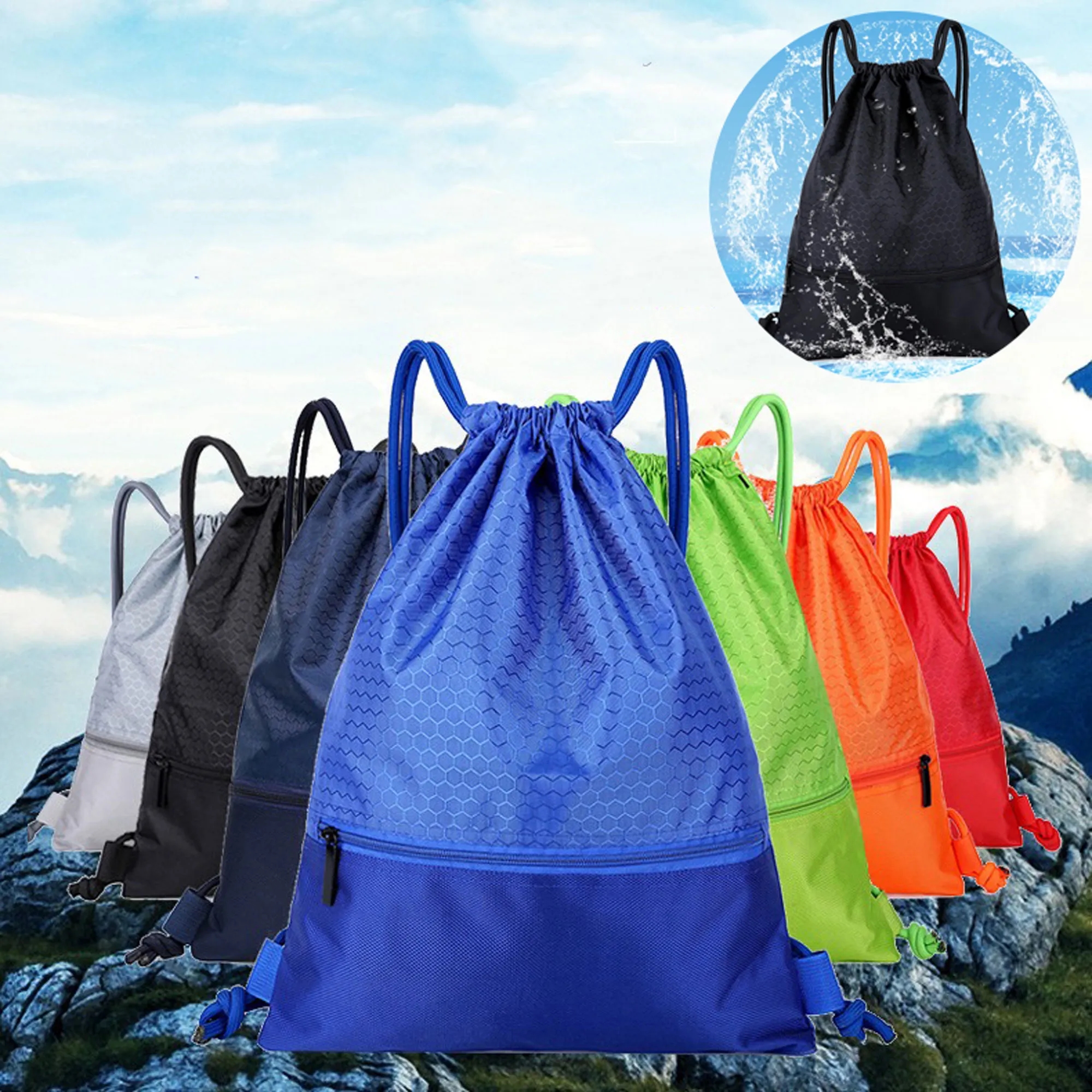 420d Drawstring Waterproof Backpack 4