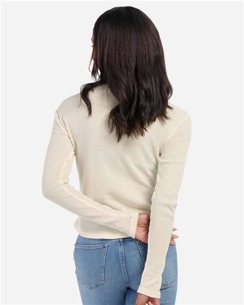 Women's Waffle Knit Baby Long Sleeve T-Shirt - BW3103 7