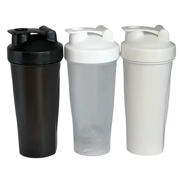 Red 20 oz Protein Shaker Bottle with Leakproof Mixing Cup 12