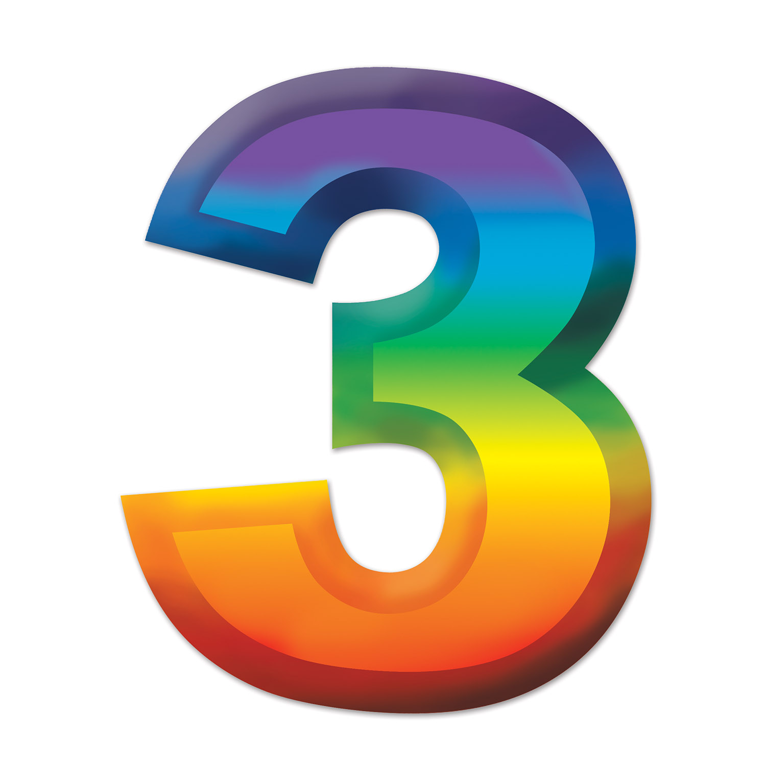 Multi Color Plastic 3-D Number