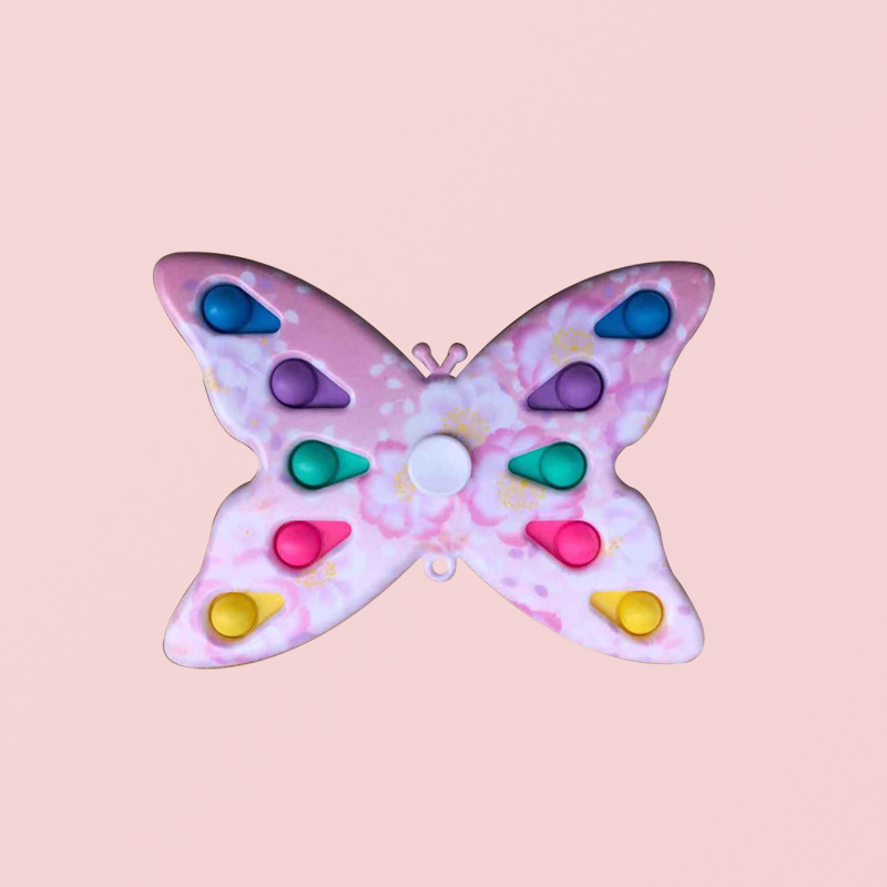 Butterfly-Shaped Kids Rotating Fidget Pop It w/10 Bubbles 3