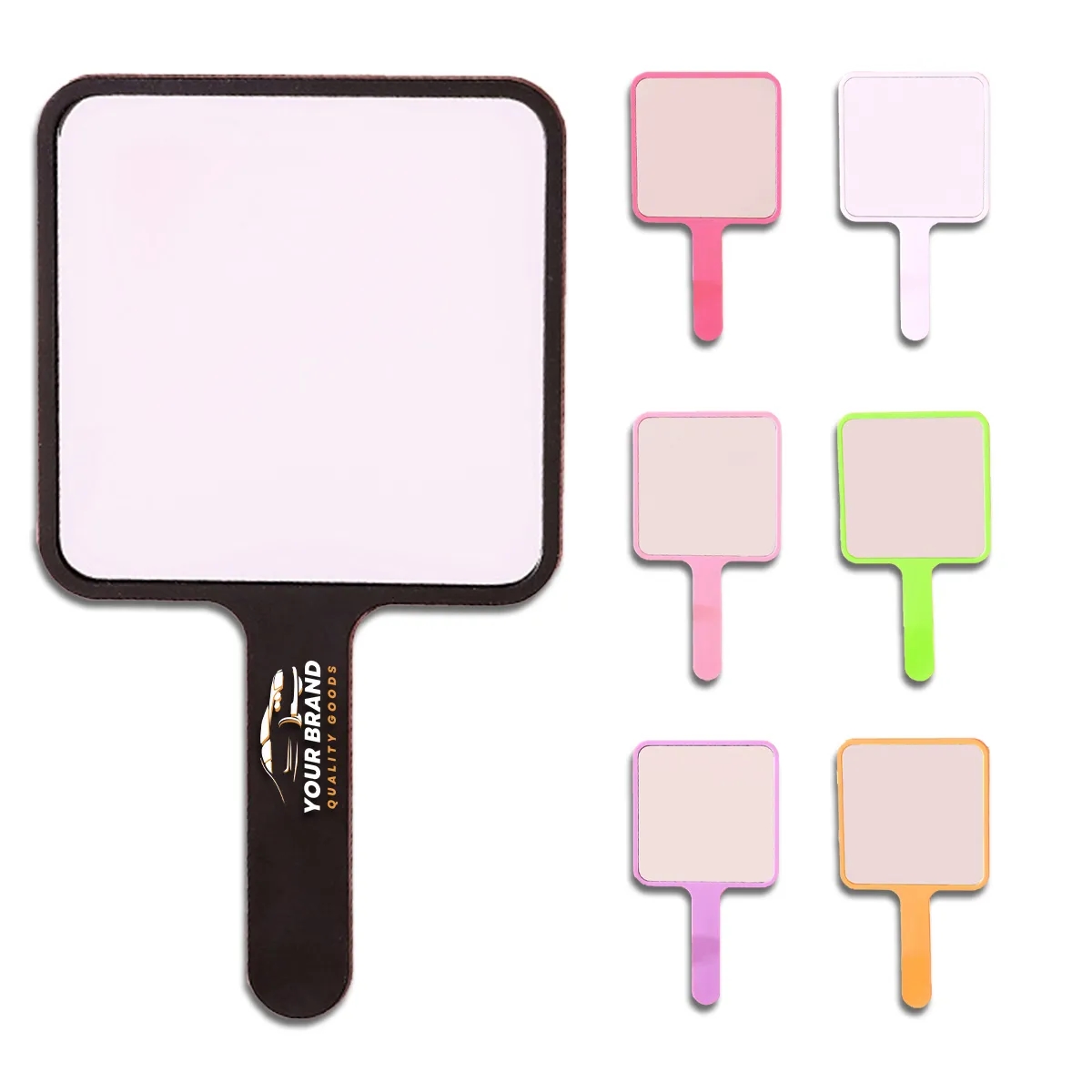 Portable Compact Square Handle Makeup Small Cosmetic Mirror 1