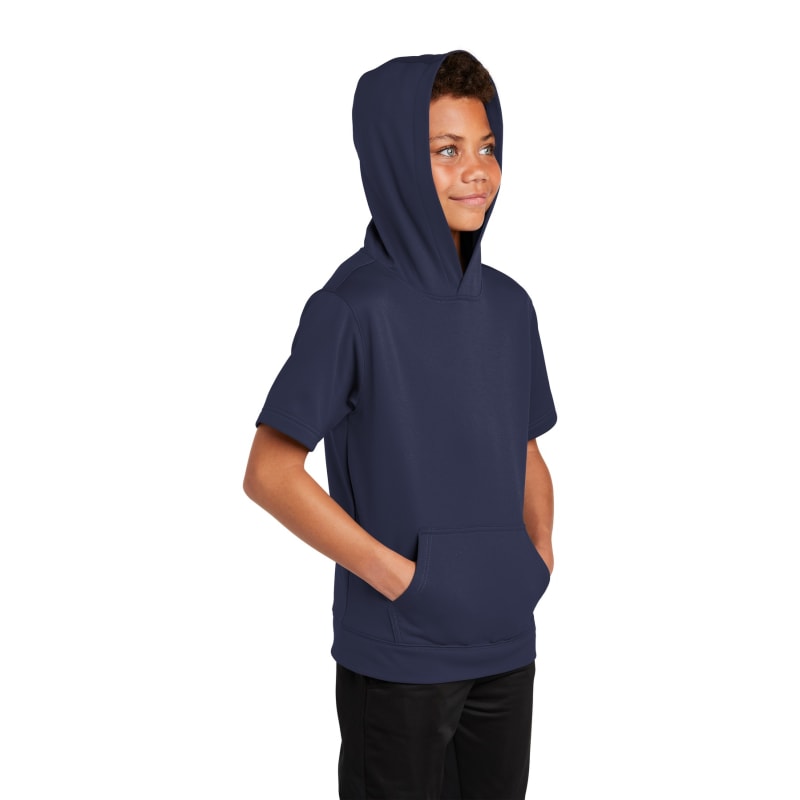 Sport-Tek Youth Sport-Wick Fleece Short Sleeve Hooded Pullover. 9