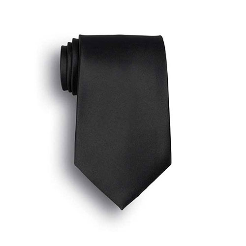 Black Polyester Satin Tie 2