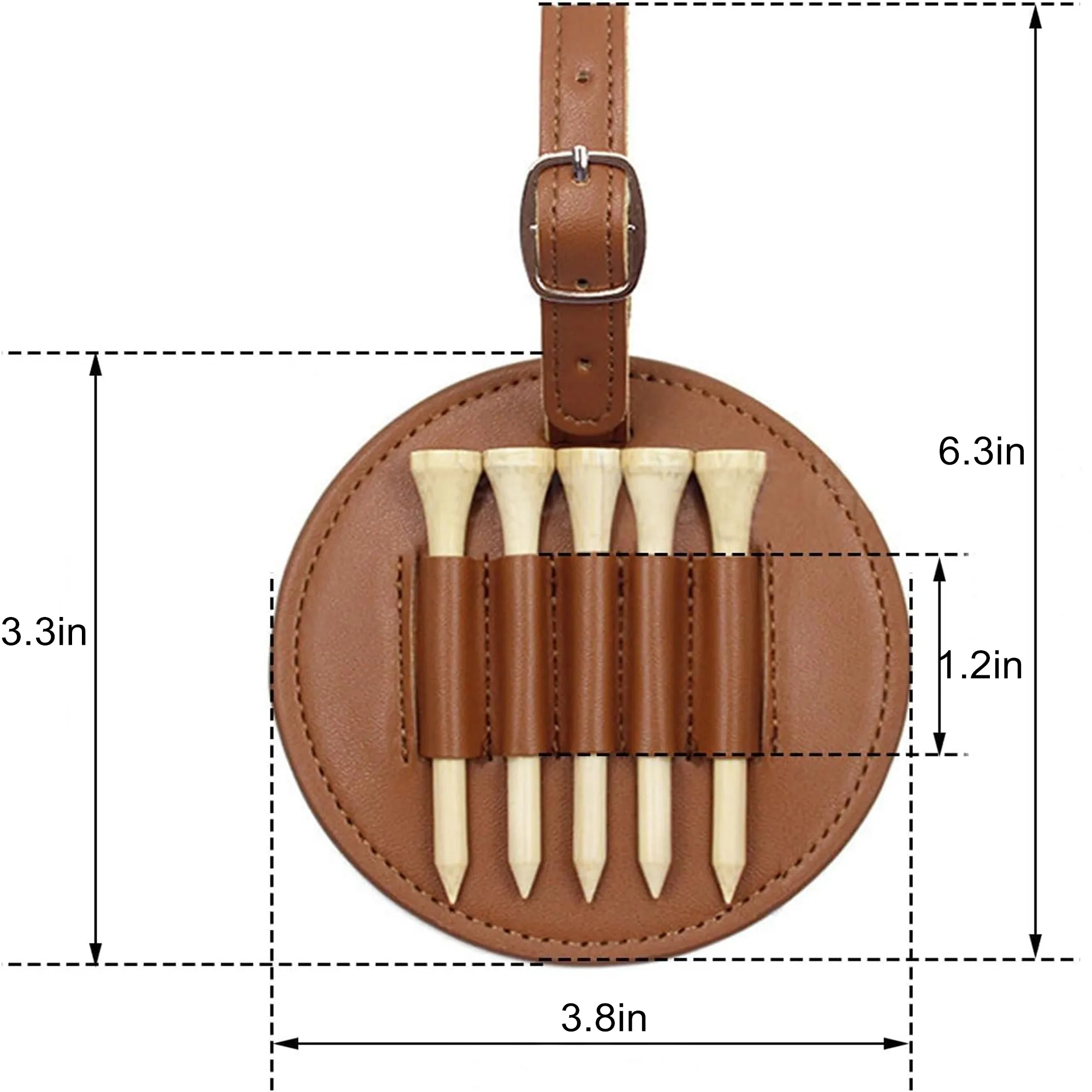 Golf Tee Holder Leather Case 3