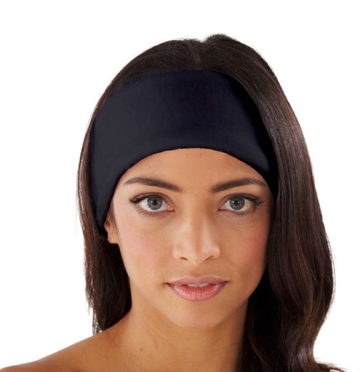Velour Headband w/Velcro Closure, Black 2