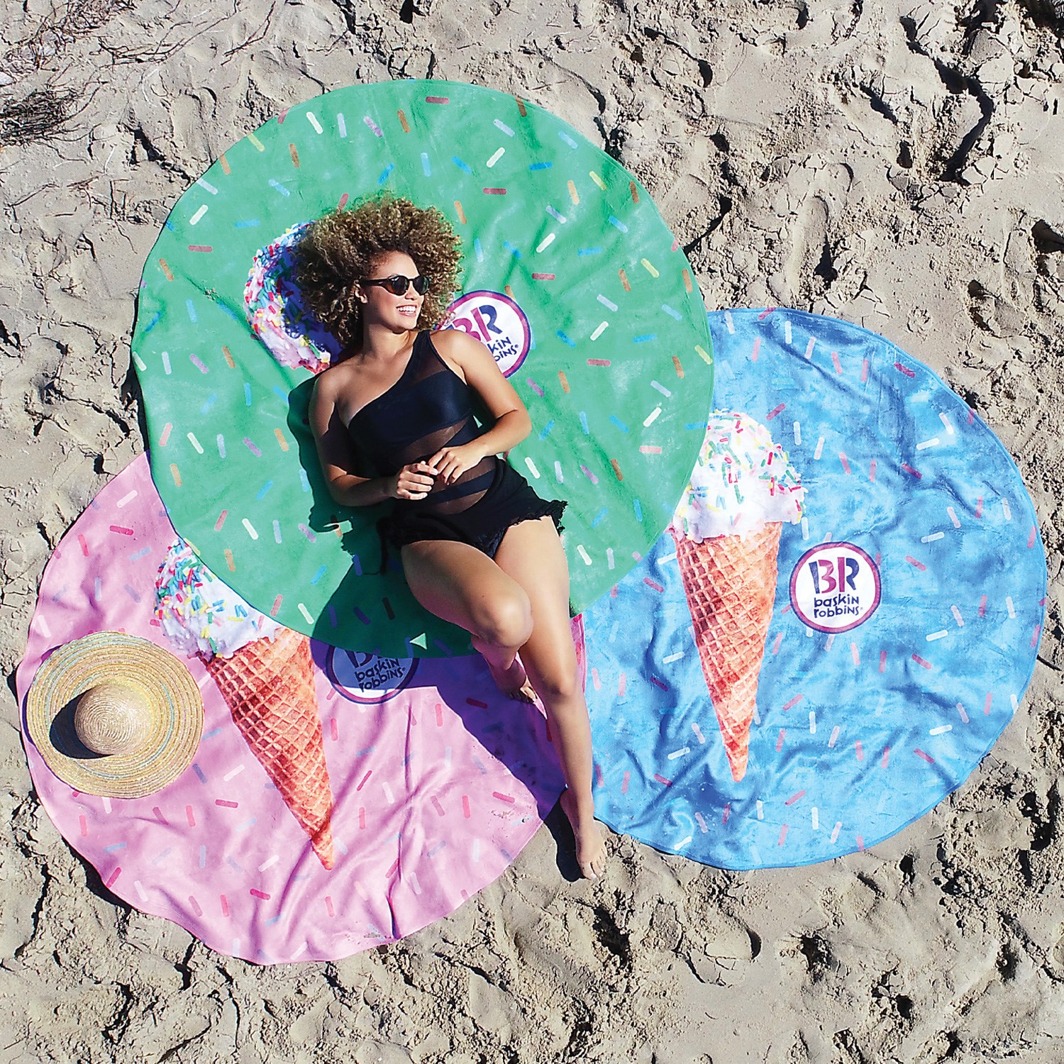 Round Subli-Plush Velour Beach Towel 3
