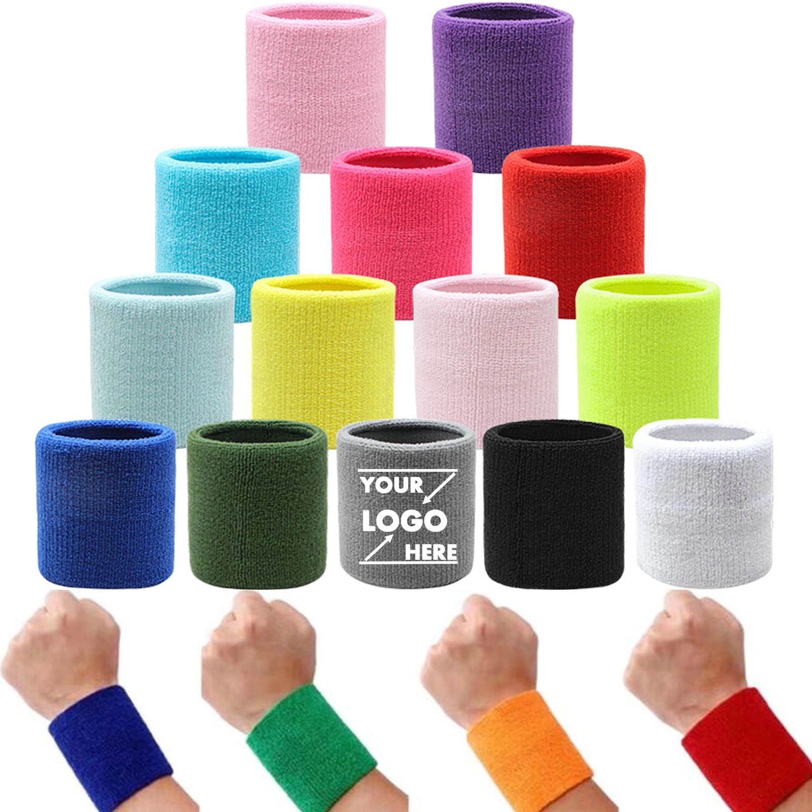 Colroful Sports Wristbands Cotton Wrist Sweatbands