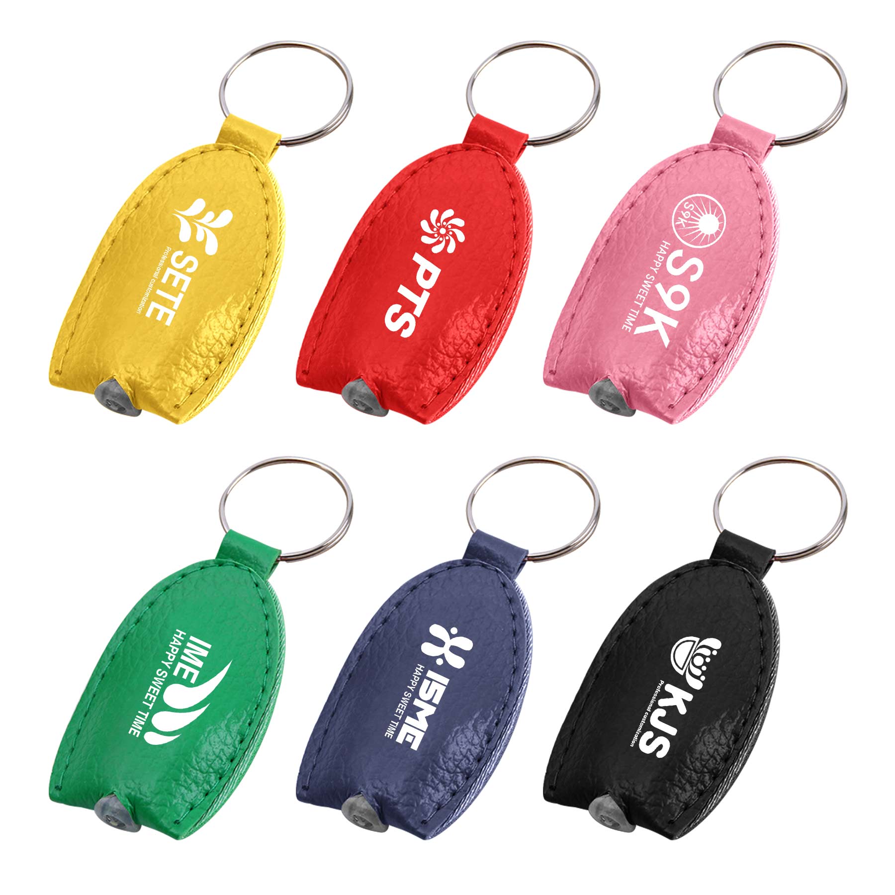 PU Leather Flashlight Keychain With LED White Light 2