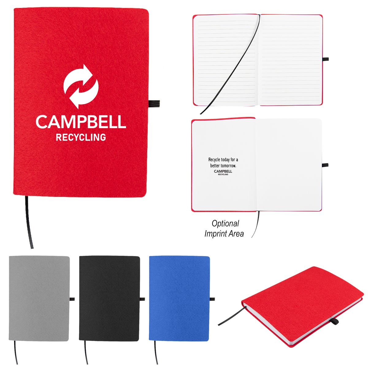 Book Club rPET Felt Notebook 1