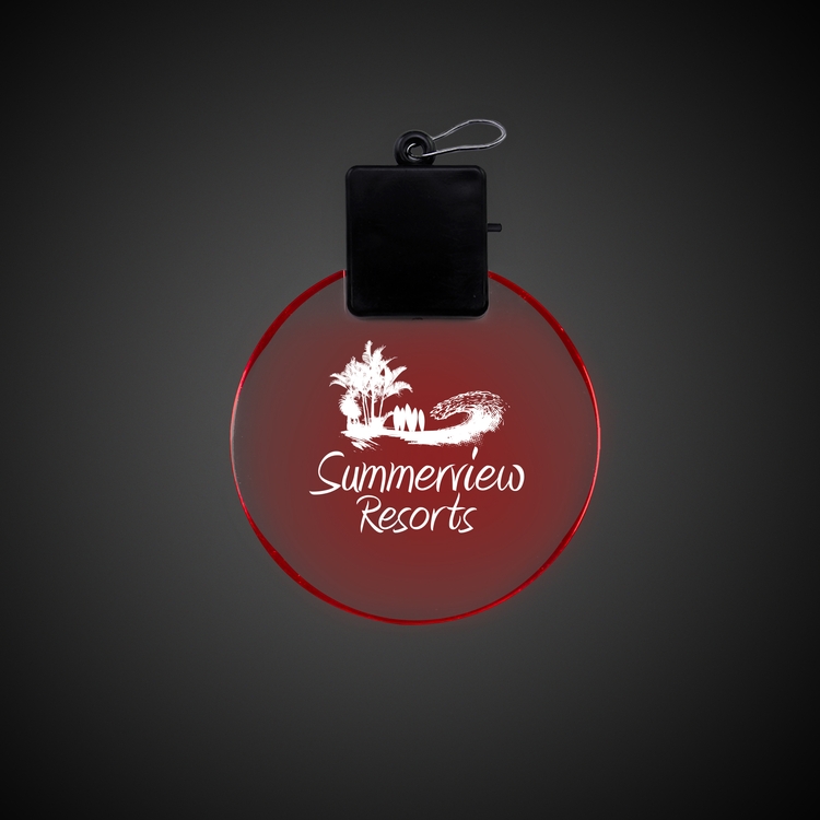 Red 2 1/2" Light-Up LED Glow Medallion