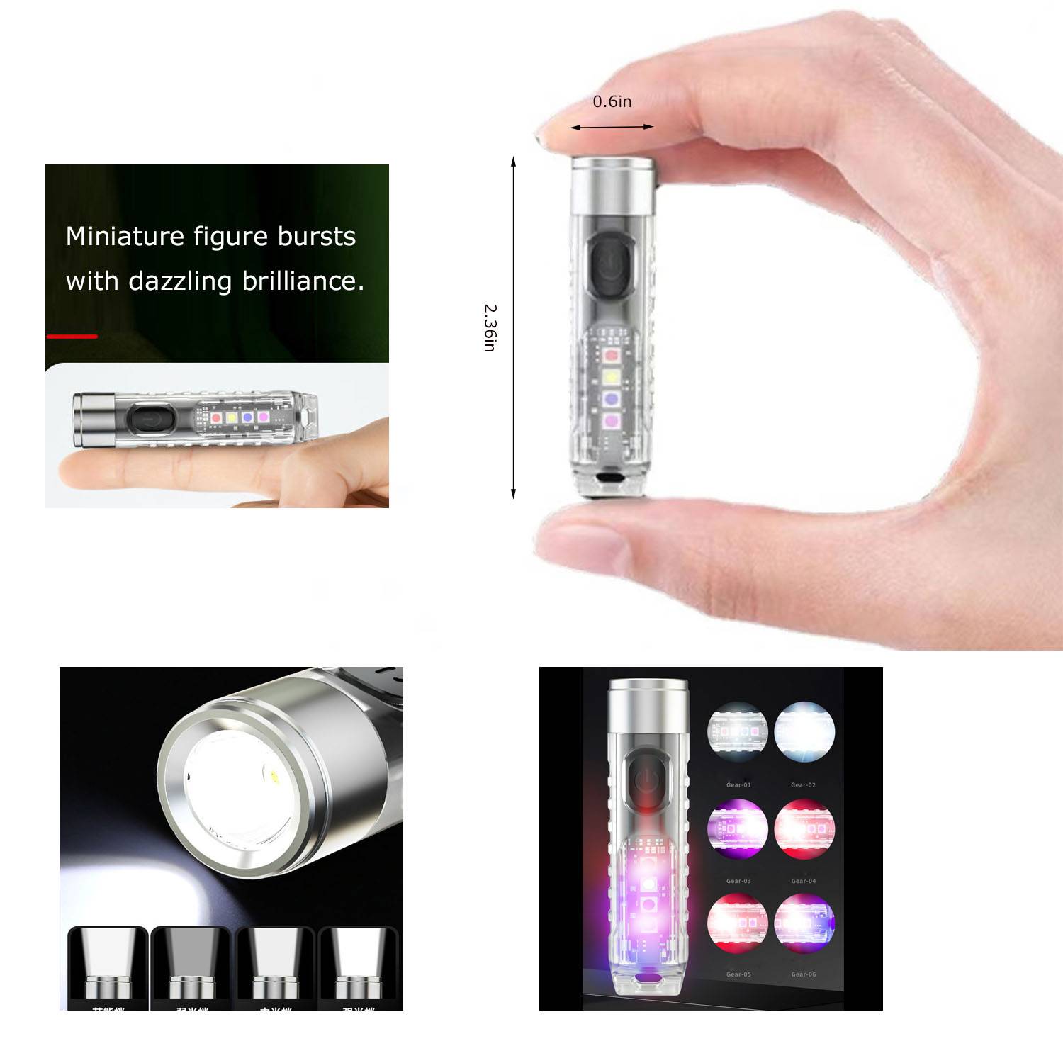 Rechargeable Mini Flashlight w/ Keychain 2