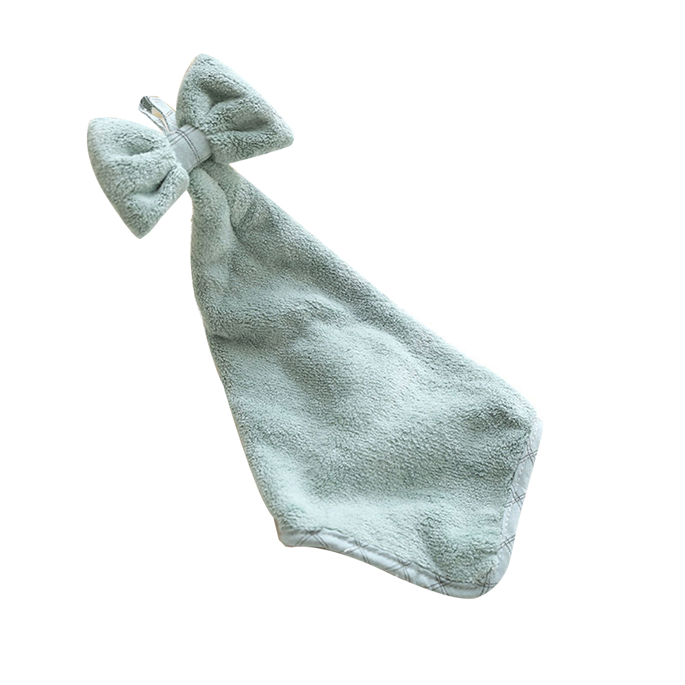Household bathroom kitchen bownot coral velvet hand towel dishcloth 4