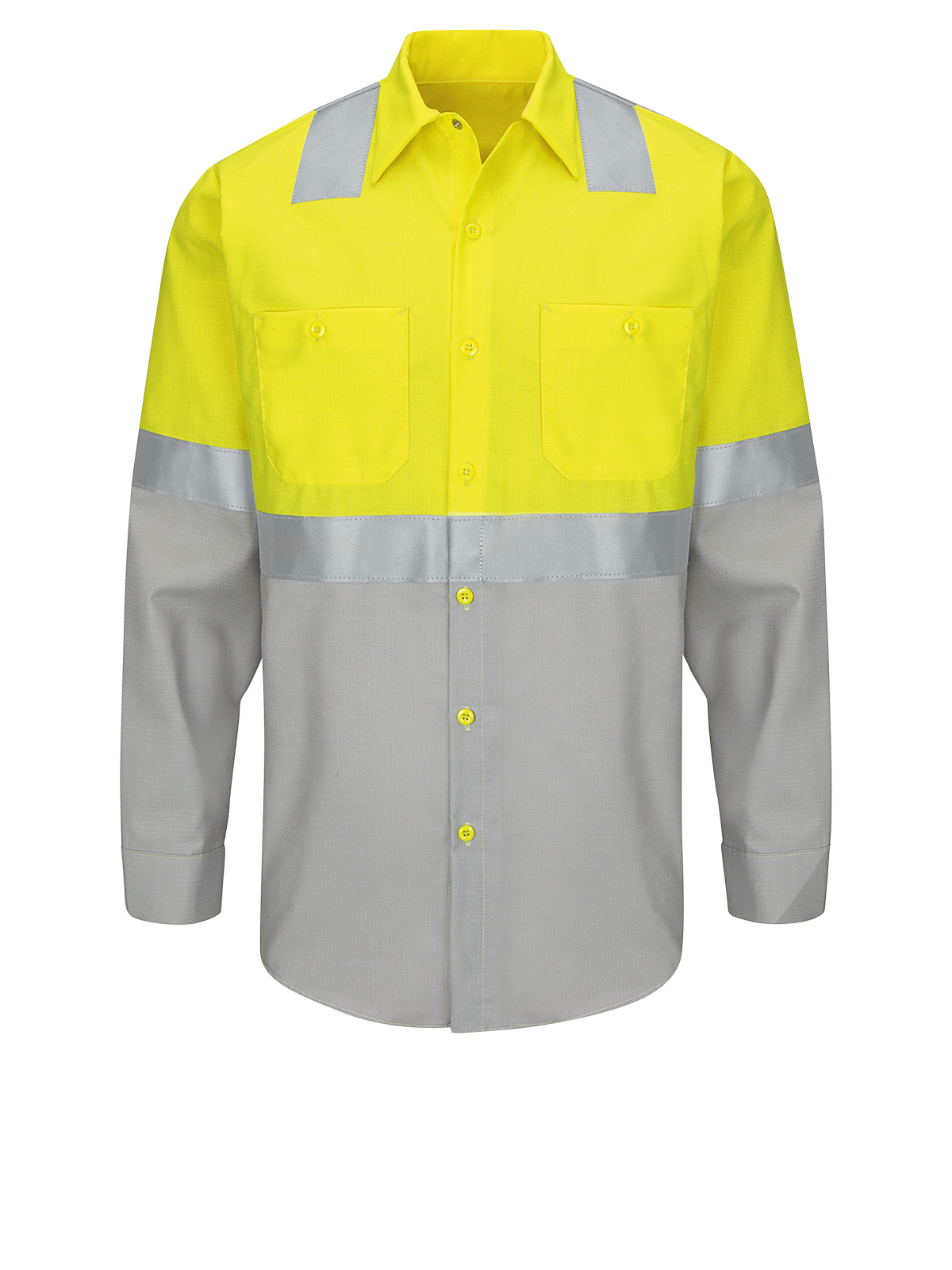 Red Kap Hi-Visibility - Men's Hi-Visibility Long Sleve Ripstop Work Shirt 2