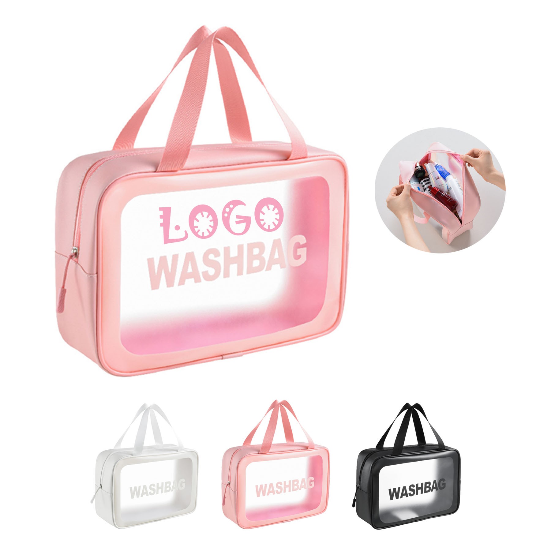 Waterproof Travel Clear Matte Pvc Toiletry Cosmetic Bag 1