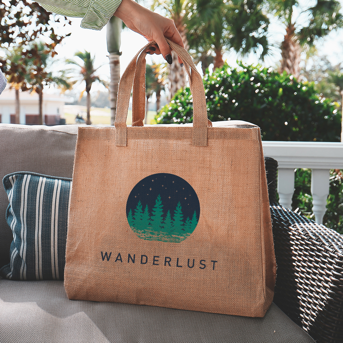 Juliet Jute Tote Bag, custom tote bag with logo imprint 2