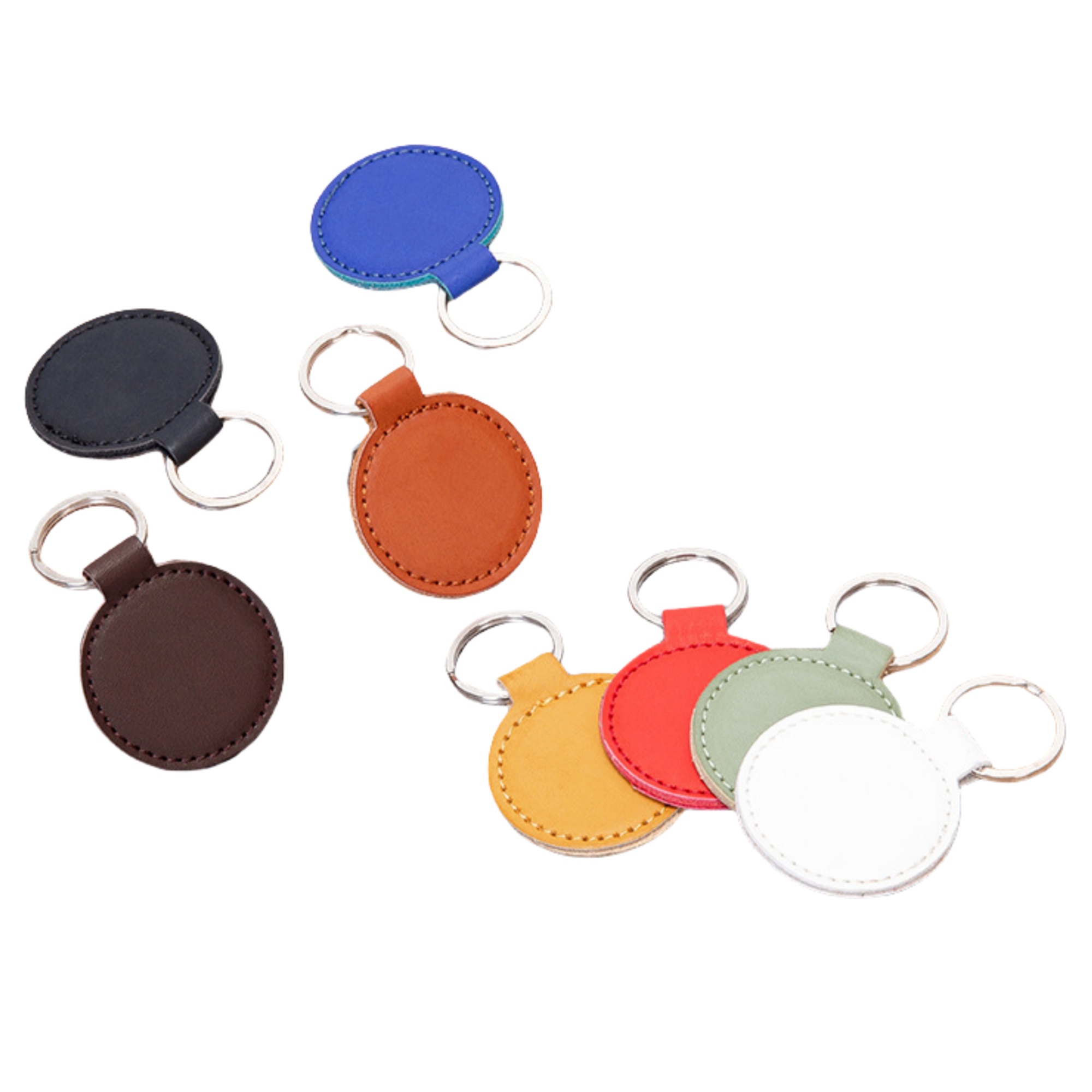 PU Leather Round Keychain 1