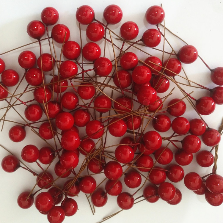 8mm Cross-border Hot Sell Gold Silver Ball Berry Simulation Foam Fruit Small Red Fruit Peony Fruit C 1