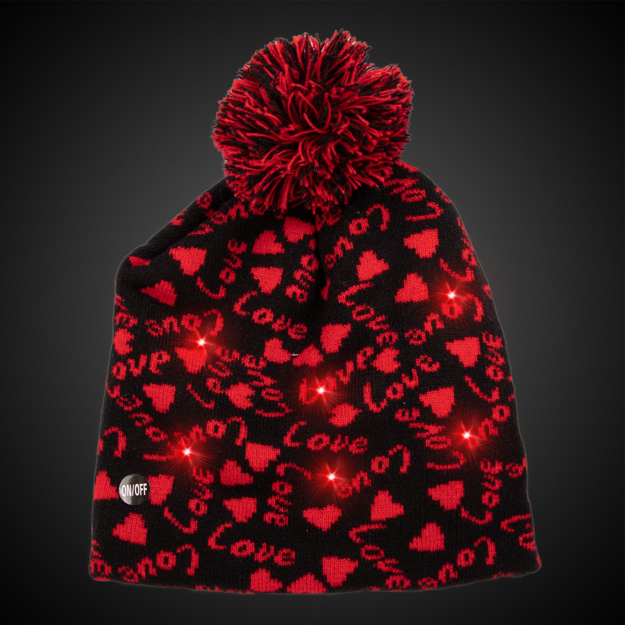 Light Up Heart Knit Hat 3