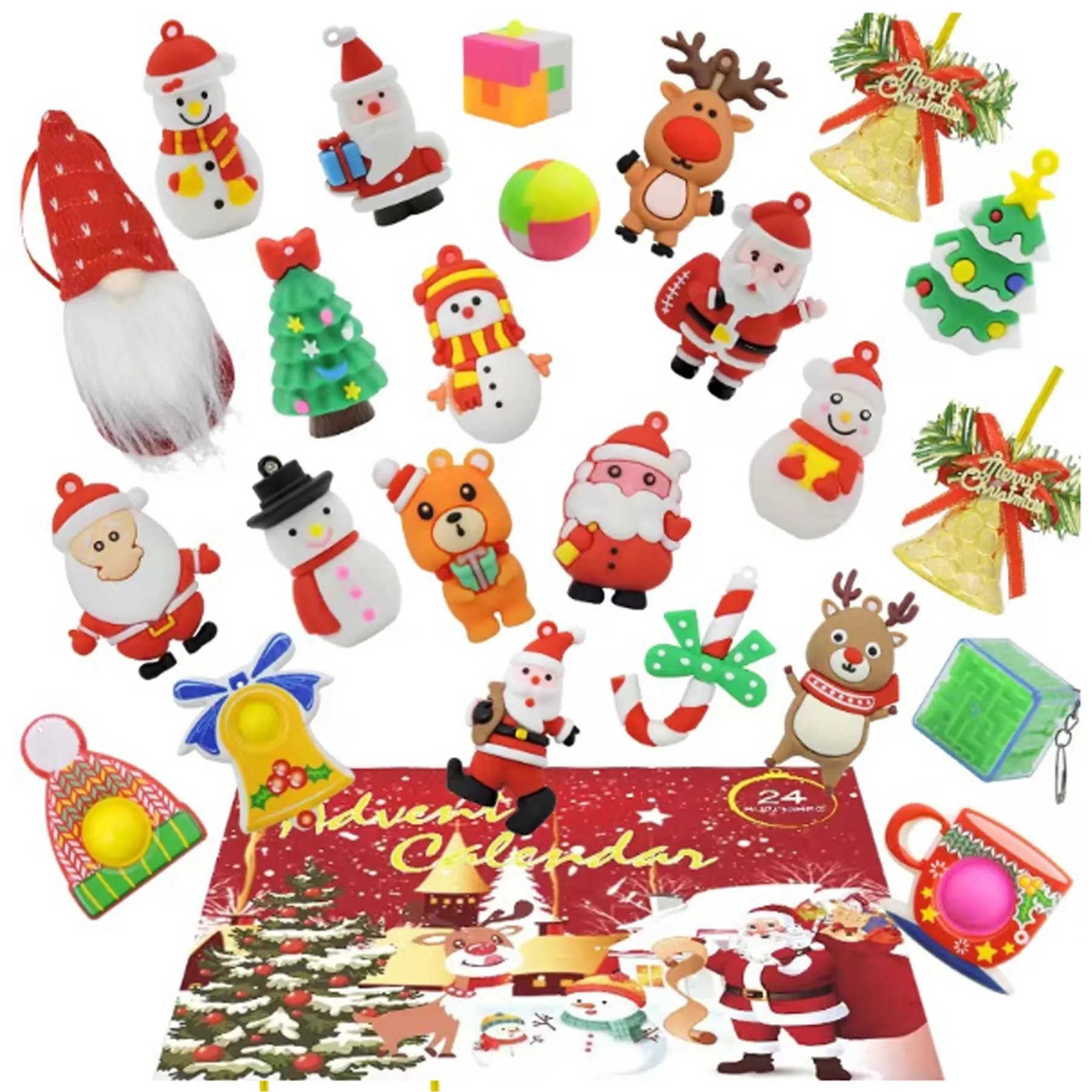 24 Days Christmas Advent Calendar W/Pendants 2