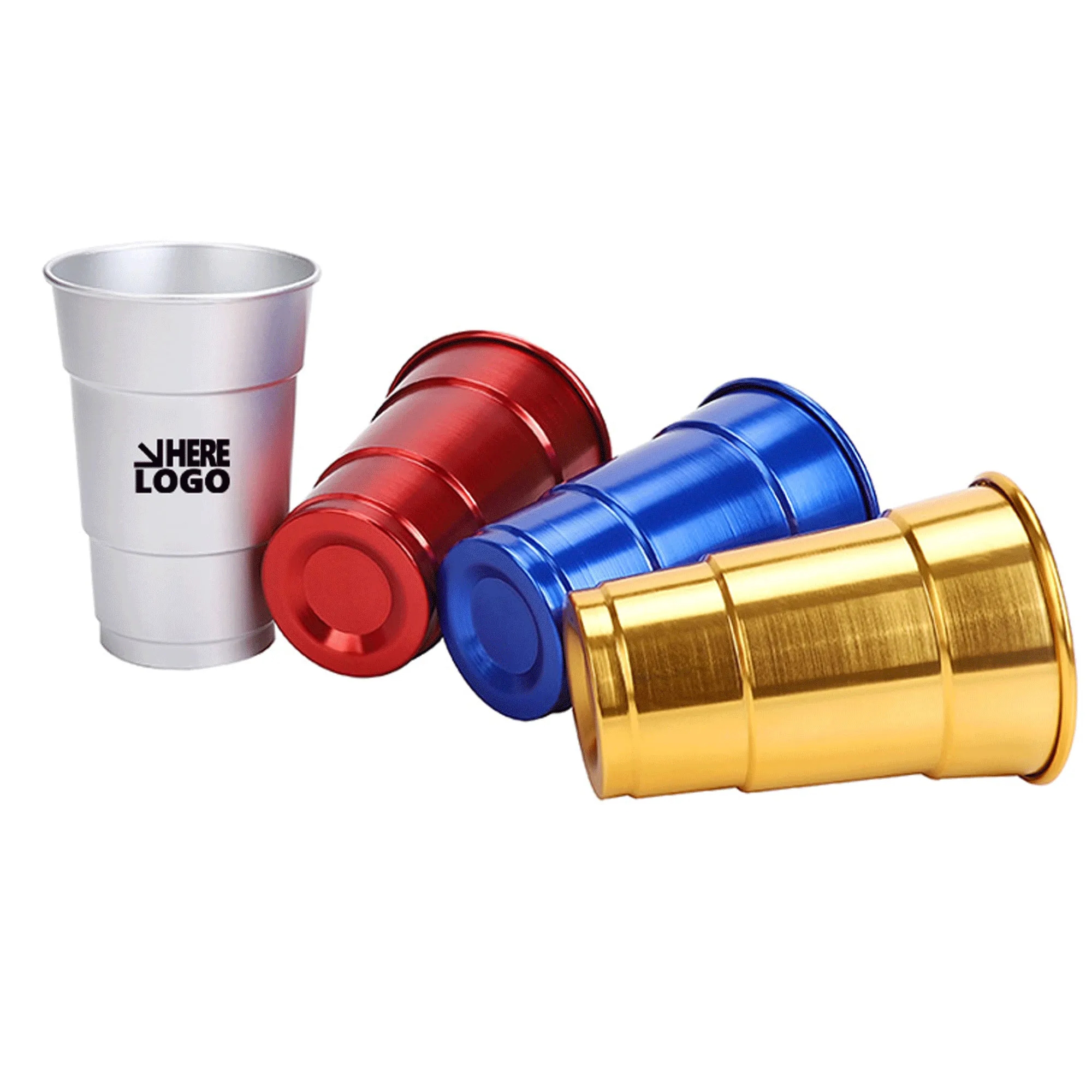 Reusable Aluminum Cups MOQ 100PCS, custom water bottle with logo imprint 2