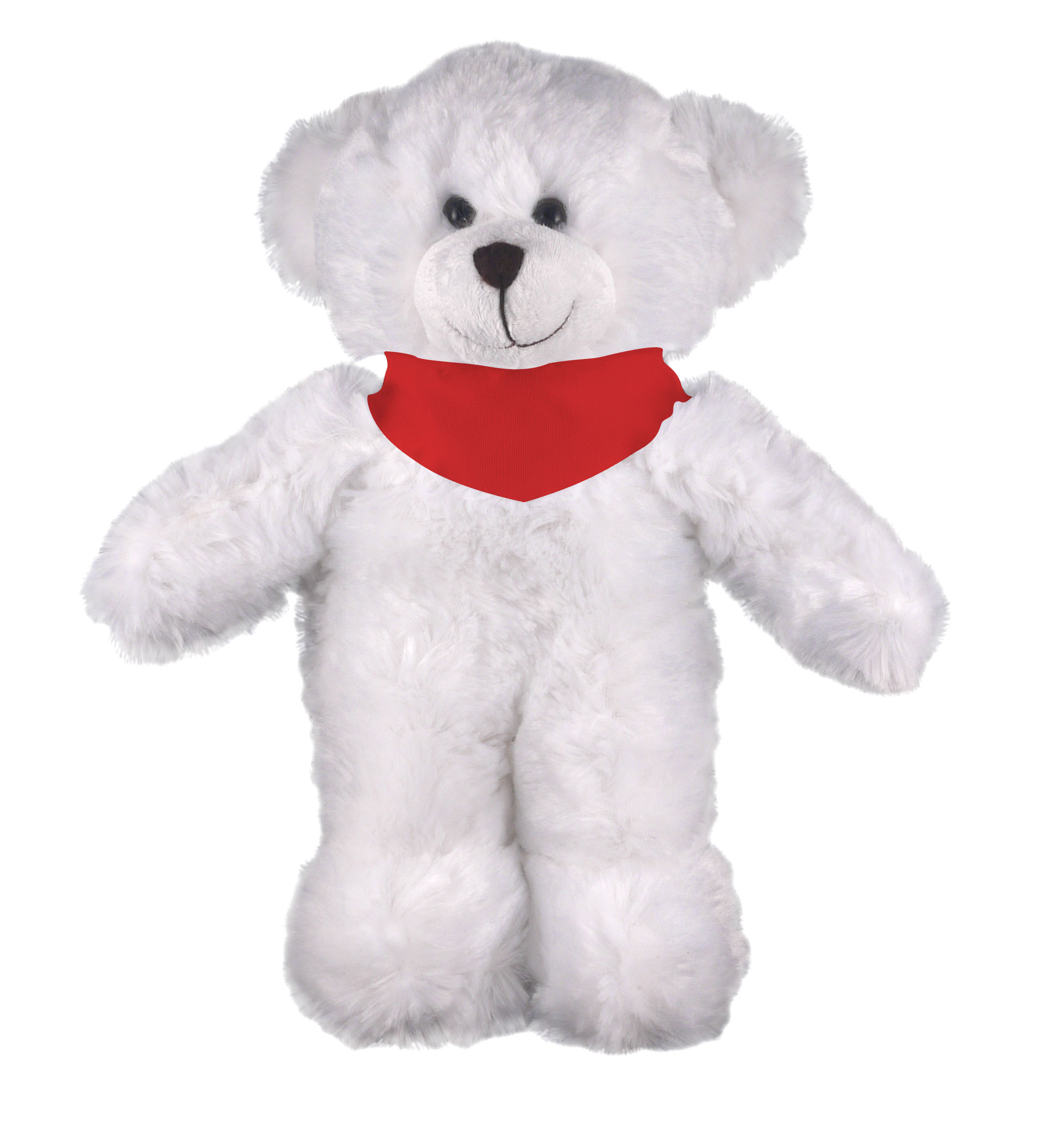 Soft Plush Stuffed White Bear with Bandana 2