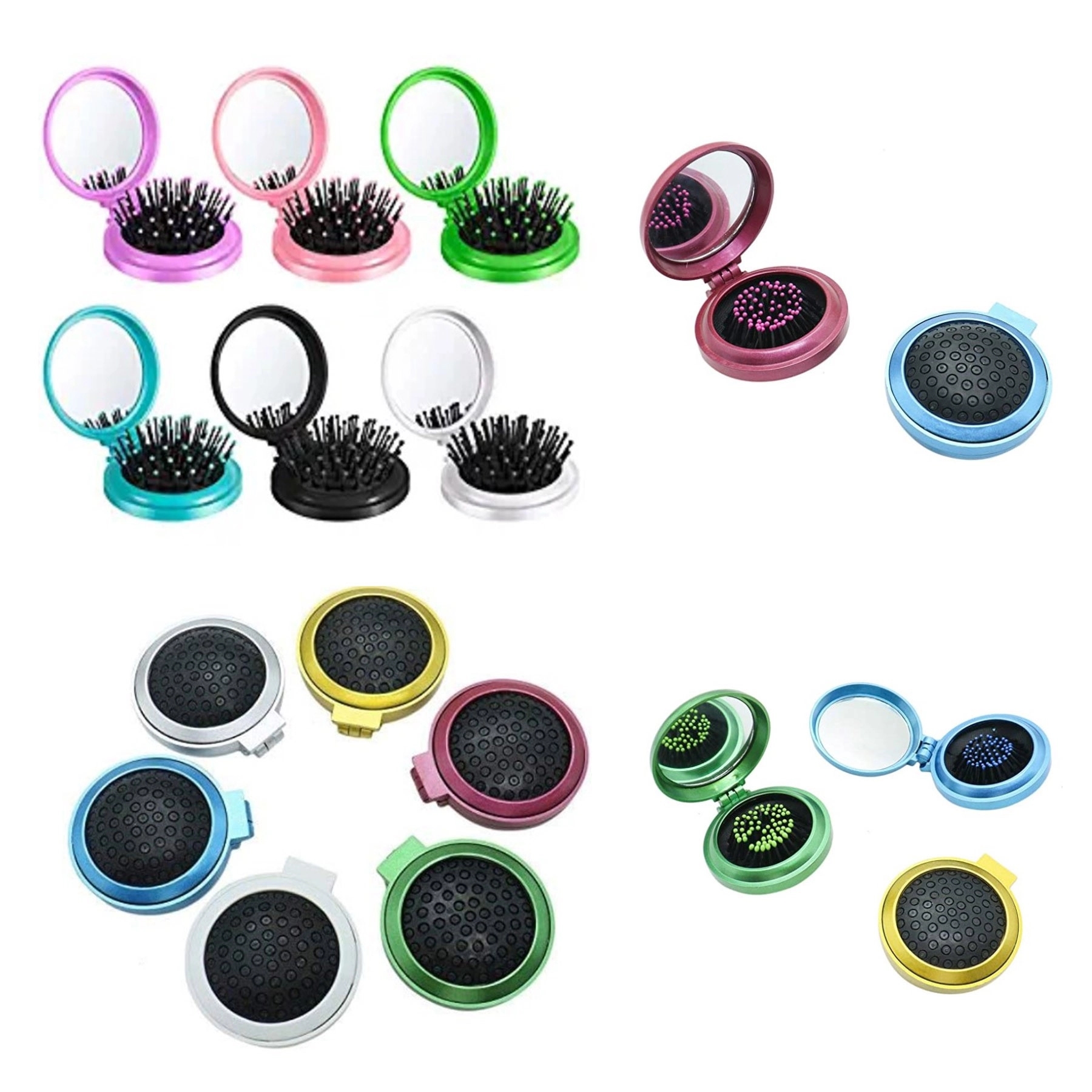 Mini Folding Pocket Hair Comb with Mirror 3