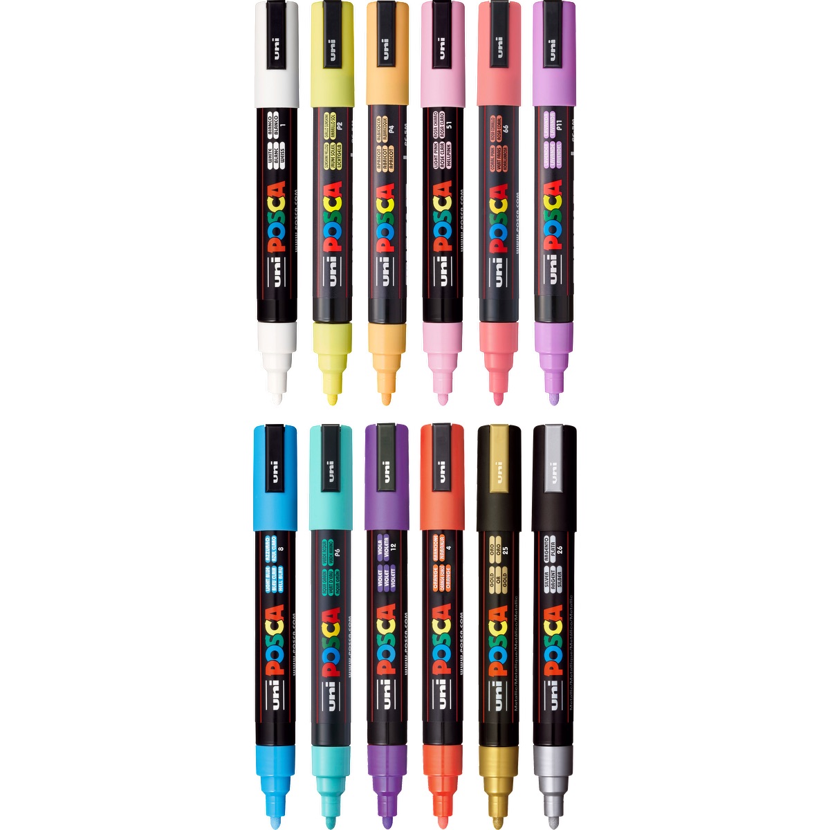 POSCA 12 Piece Soft Marker Set with Bag 1