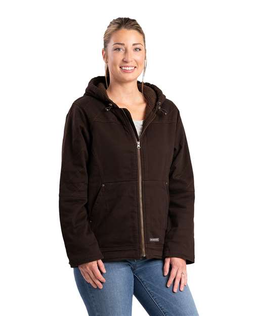 Women's Sherpa-Lined Twill Hooded Jacket - WHJ48 5