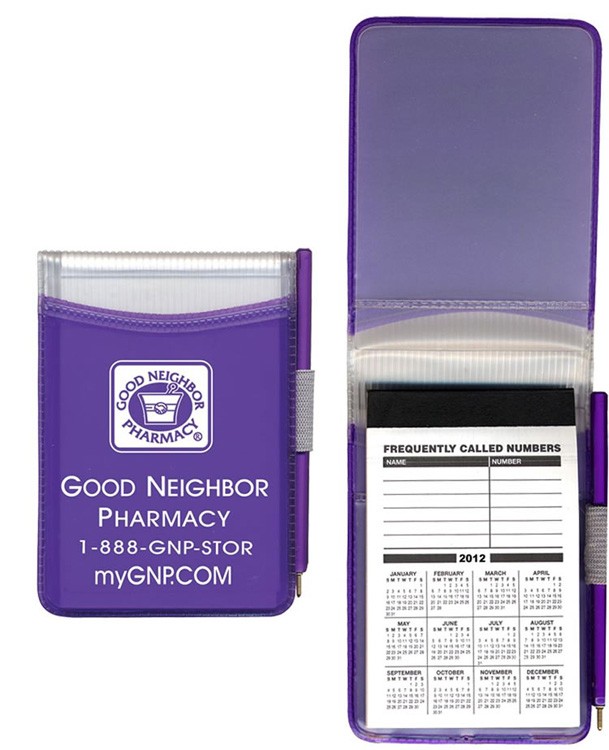 Hard Cover Memo Book w/ Pad & Matching Pen (30 Page Insert) 6