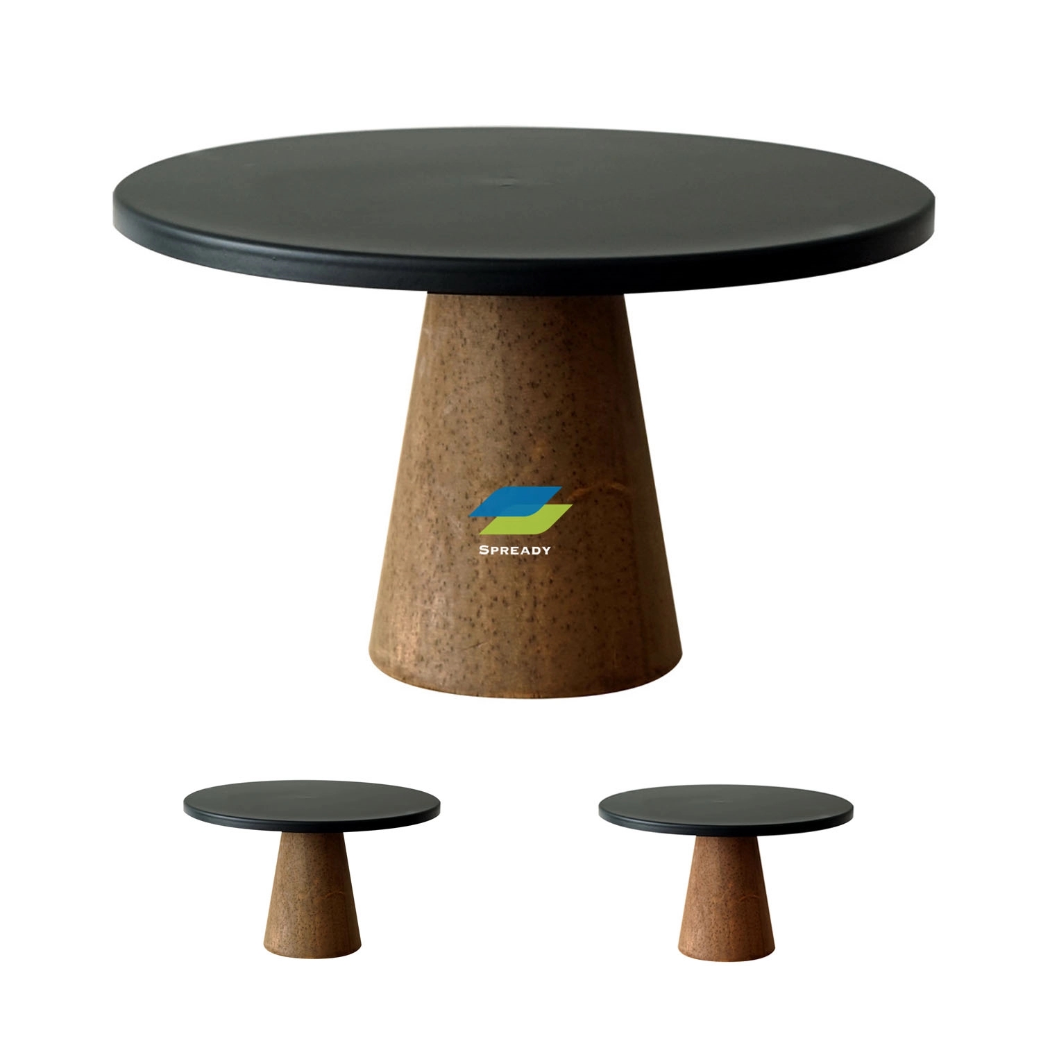 Round Pine Wood Cake Dessert Display Cupcake Stands 3