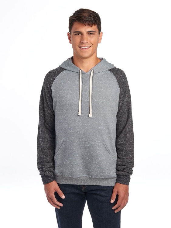 JERZEES Snow Heather Ring-Spun Unisex Raglan Hood 2