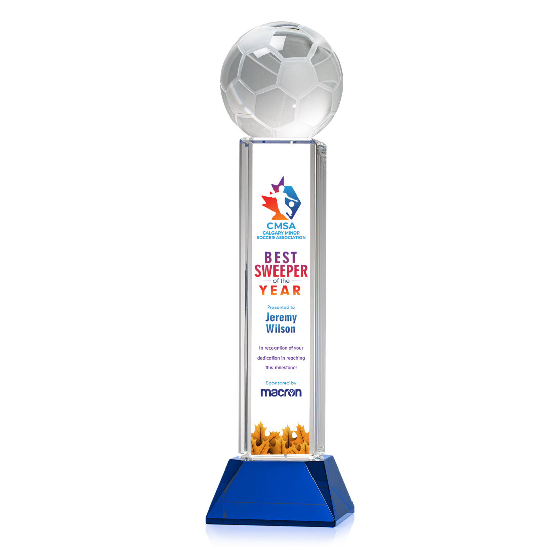 Soccer Ball VividPrint™ Award on Stowe - Blue 8