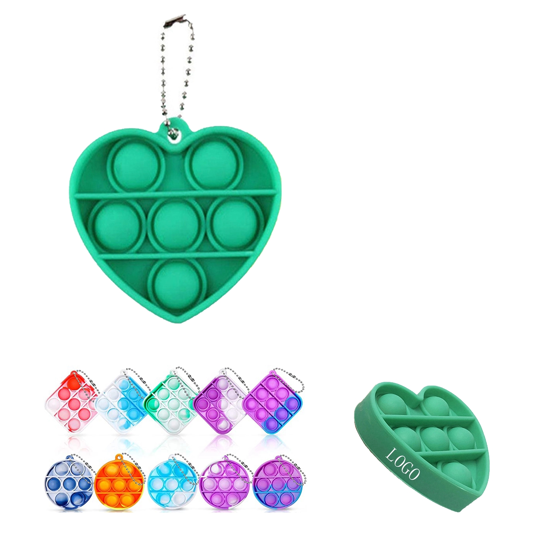 Silicone Pop Bubble Fidget Keychain 1