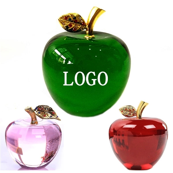 Crystal Apple Paperweight 5