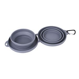 Foldable Stretchable Dual Pet Bowl Food Tray 4