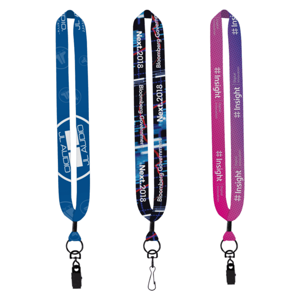 1" Dye-Sublimated Lanyard with Metal Crimp & Metal Split-Ring 7