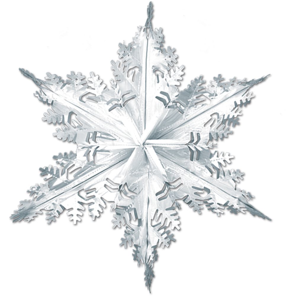 Hanging Winter Snowflakes - Silver 24" 1
