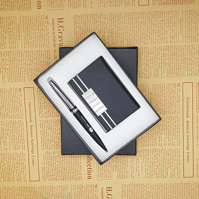 2-Piece Office Gift Set Metal Ball Pen and Card Case 1