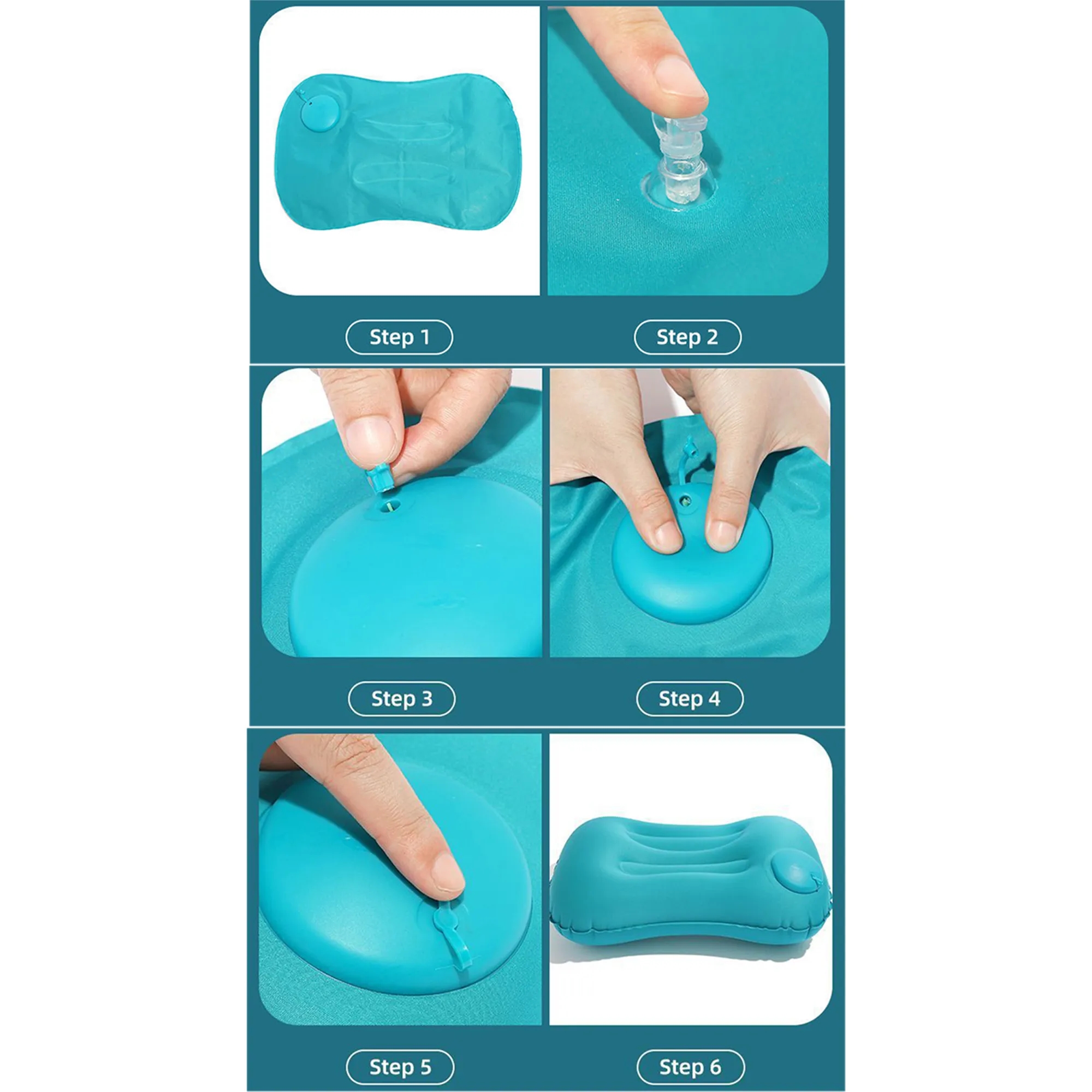 Camping Travel Flocked Fabric Air Pillow 2