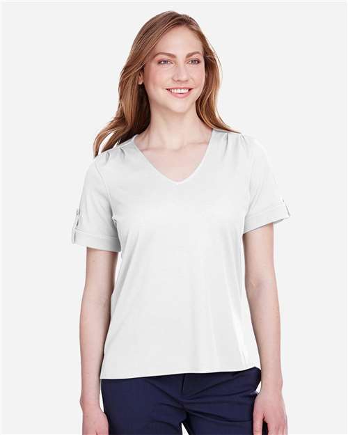 Women's CrownLux Performance® Plaited Rolled Sleeve Shirt - DG20WB 52