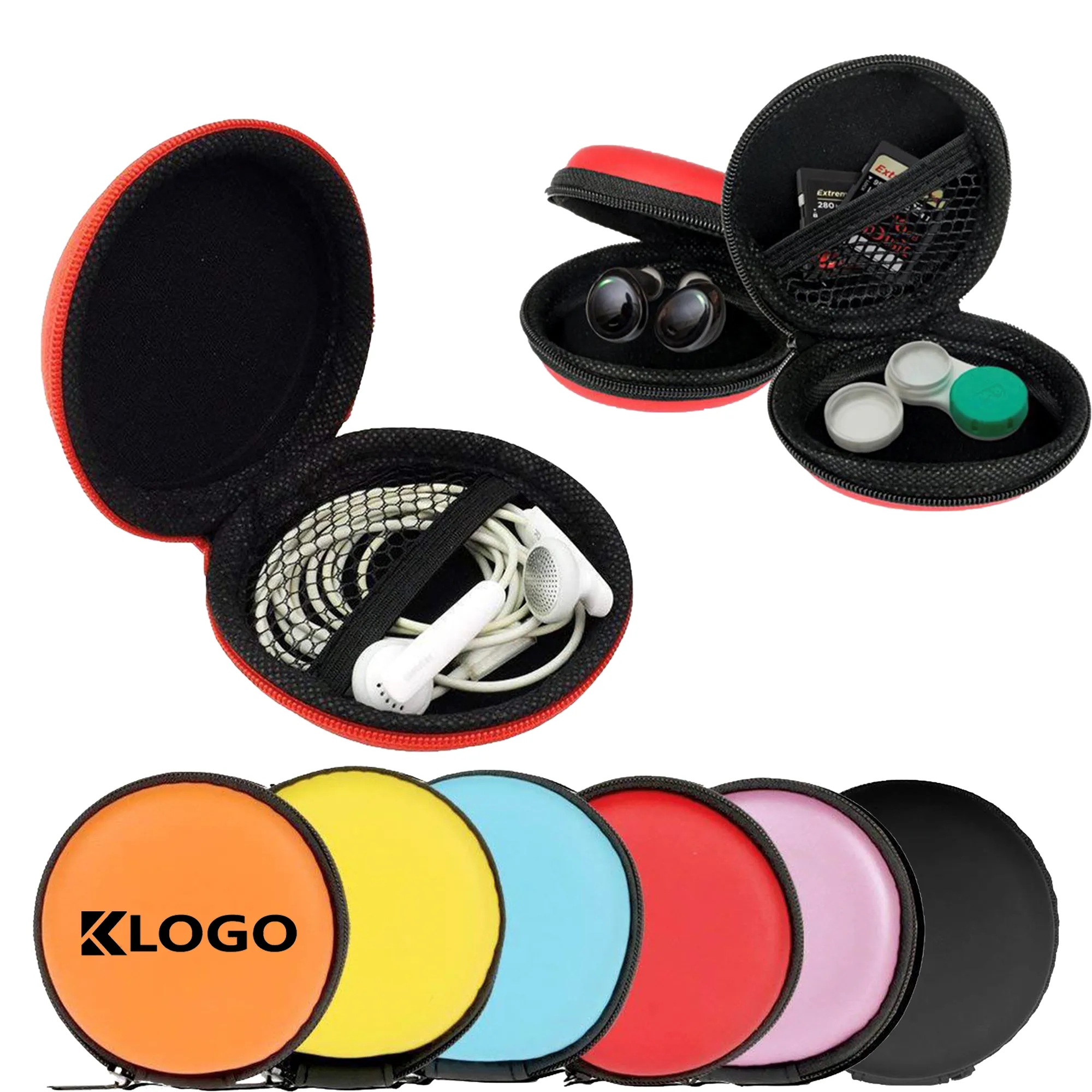 EVA Earbud Case Small Round Pocket 2