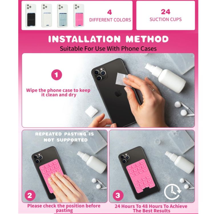 Suction Phone Wallet Card Holder Mount 3