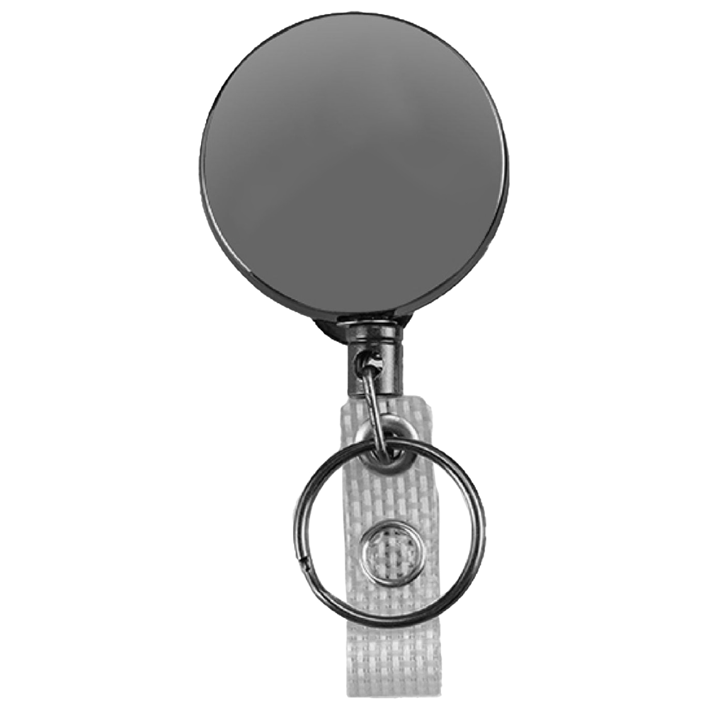 Round Heavy Duty Metal Badge Reel w/ Belt Clip