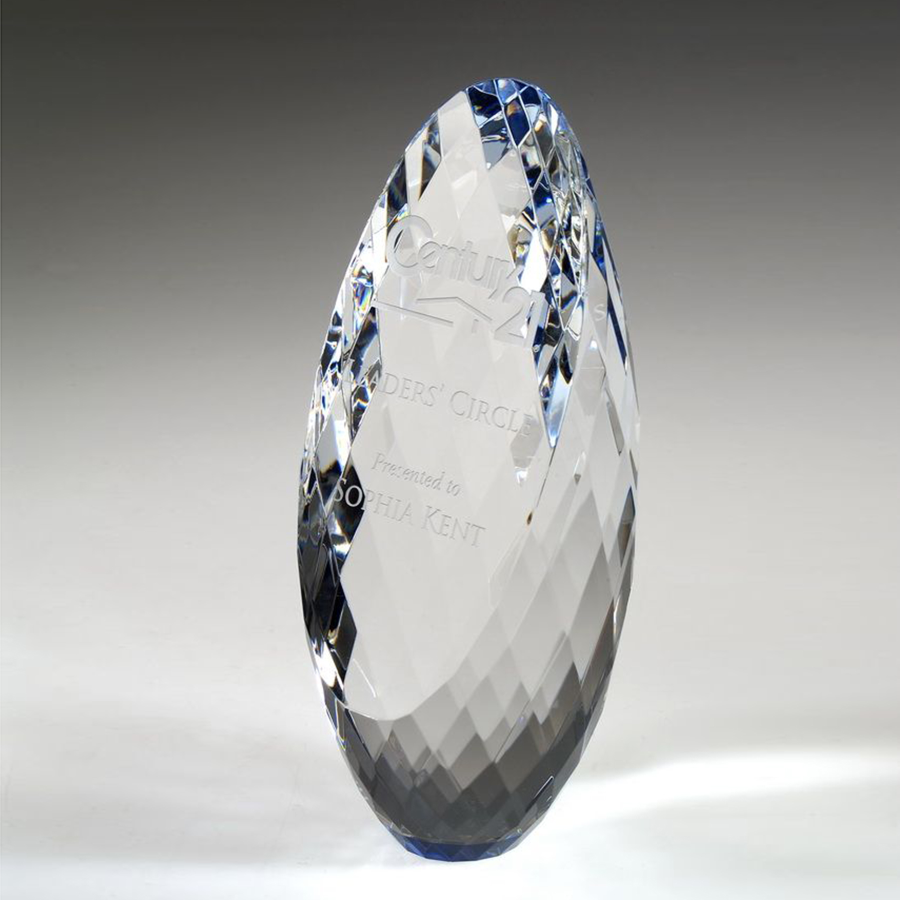 5 1/4" Crystal Award-Gem-Cut Ellipse_D084CA 5