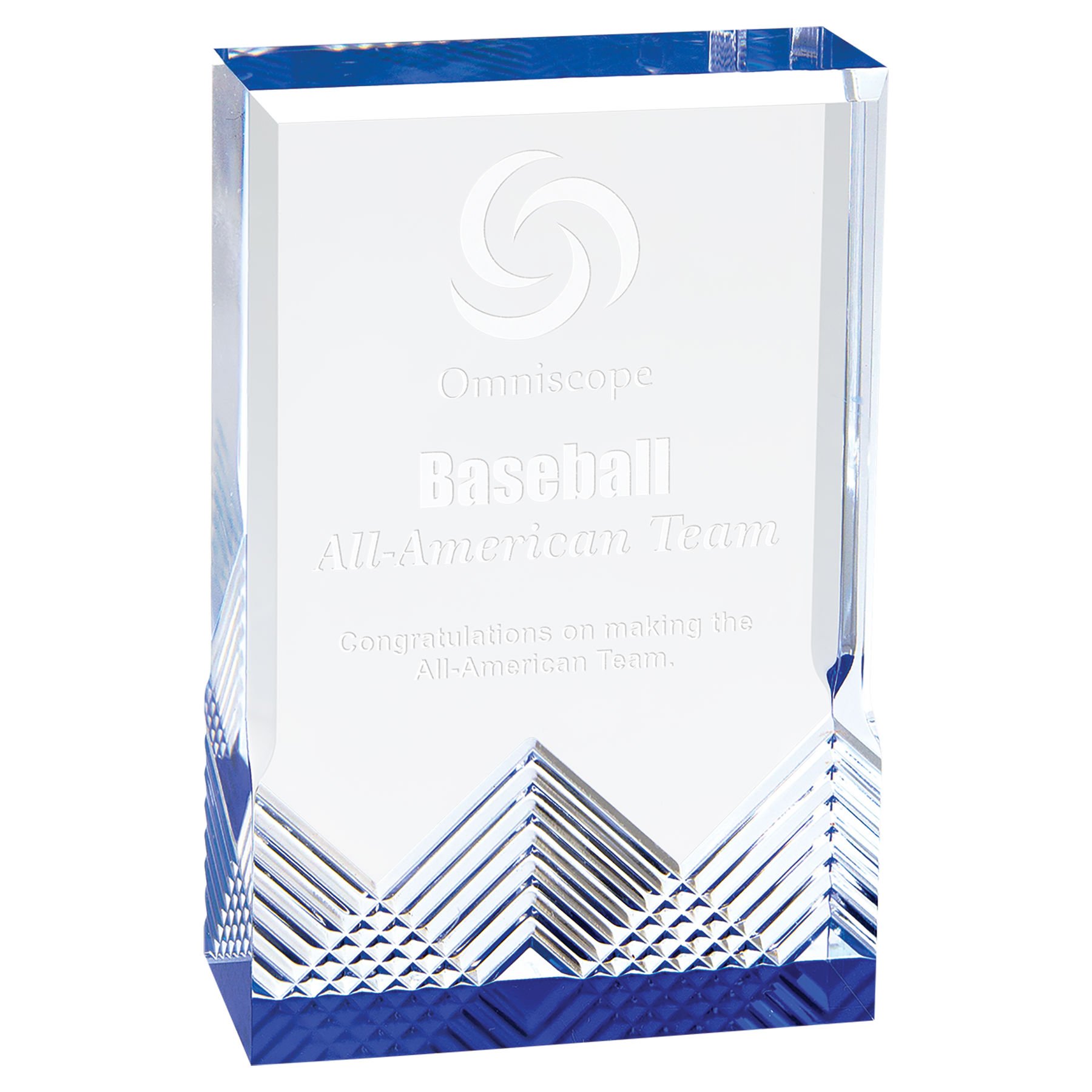 3.5" x 5" Blue Apex Mirage Acrylic Award