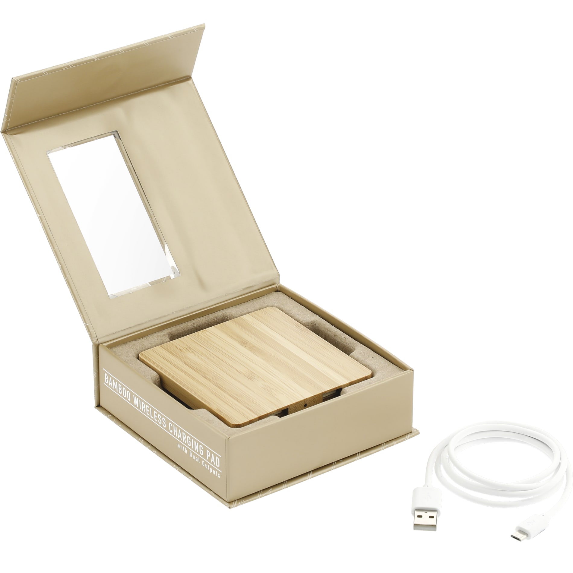 FSC® 100% Bamboo Wireless Charge Pad w/Dual Output 65